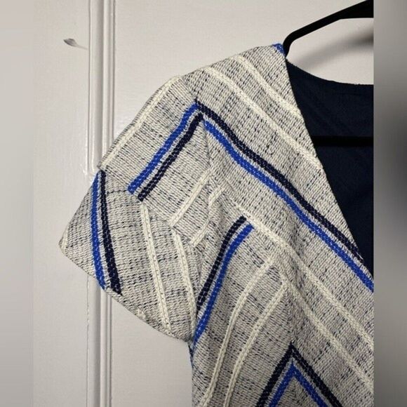 Rebecca Minkoff | Katya Tweed Pattern Mini Sheath Dress Gray/Blue Sz 2 XS - Picture 6 of 12